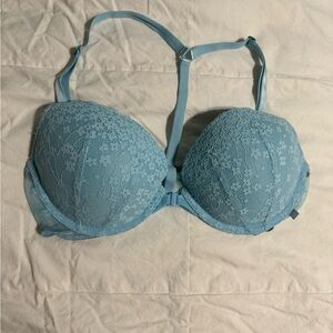 Victorias secret bra 36c push up front clasp blue